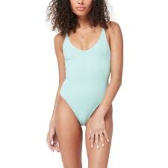 L*Space Women’s Gianna Classic One-piece Tank Swimsuit size XS in Aqua - Picture 1 of 6